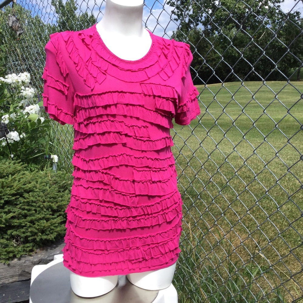 RED Valentino pink ruffled t-shirt